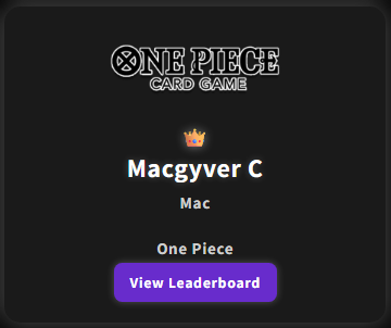 One Piece Leaderboard Champion - Macgyver (Season 0)