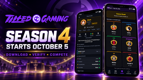 Tilted Gaming Season 4 Begins October 5